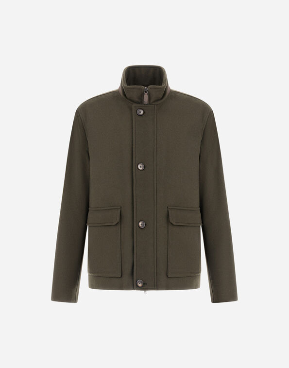 Herno FIELD JACKET IN PURE CASHMERE Olive Green GI000553U381267780