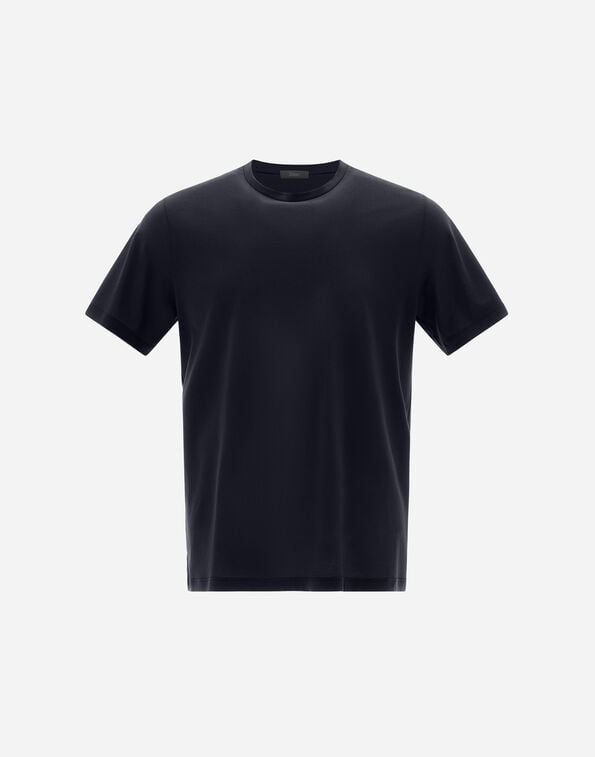 Herno JERSEY CREPE T-SHIRT Navy Blue JG000166U520059200