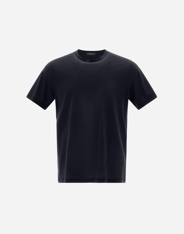 Herno JERSEY CREPE T-SHIRT Navy Blue JG000166U520059200