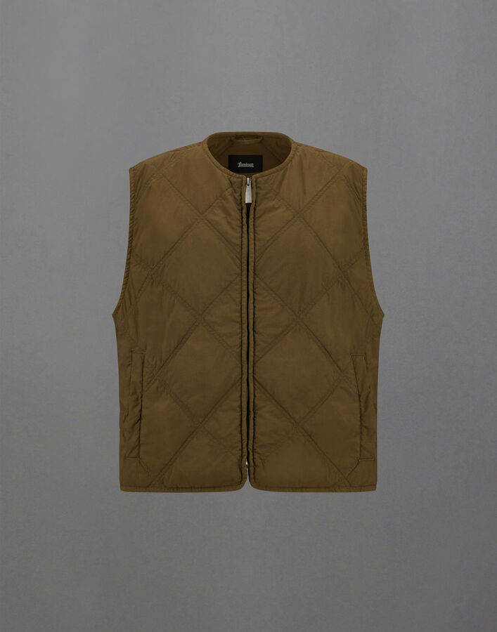 Herno LAMINAR VEST IN TRANSITIONAL QUILTED GARMENT DYED Olive Green GI00208UL12852S7305T04