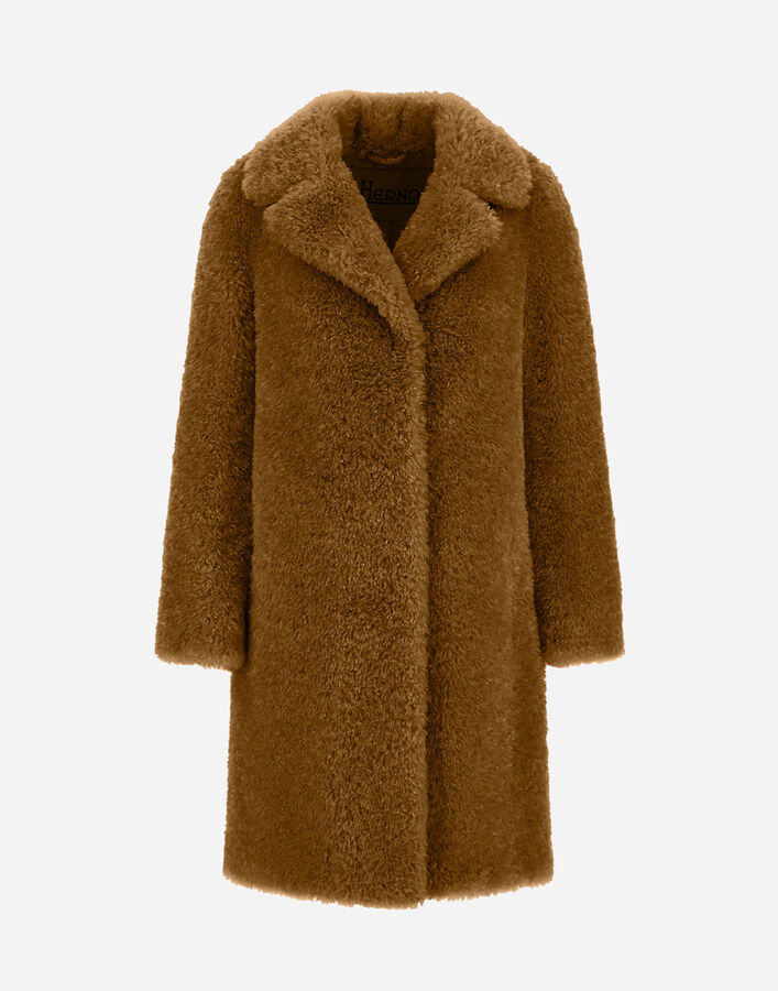 Herno COAT IN CURLY ALTERNATIVE FUR Sand GC000503D124212000