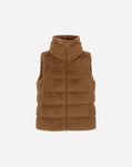 Herno VEST IN LADY ALTERNATIVE FUR AND NYLON ULTRALIGHT Camel PI002122D126302157