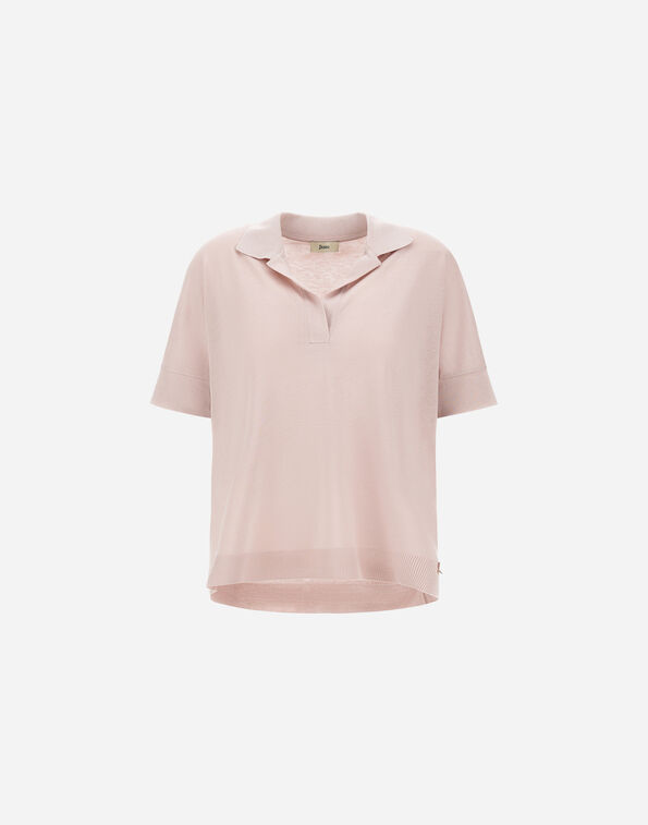 Herno POLO IN GLAM KNIT EFFECT Powder Pink JPL00113D520564035