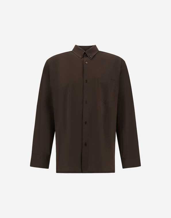 Herno SHIRT IN JERSEY CREPE Brown JPL00149U520058800