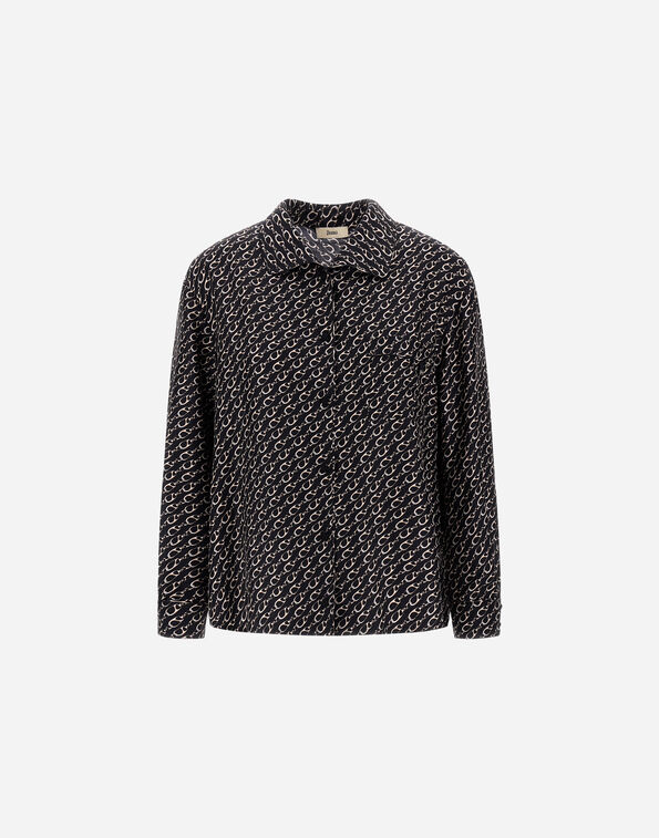 Herno SHIRT IN ICONIC PRINT SILK Black CM000041D16009P9300