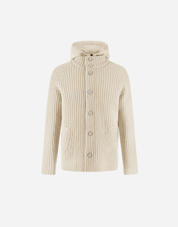 Herno CARDIGAN IN COB STITCH WOOL Cream MC000150U700161010
