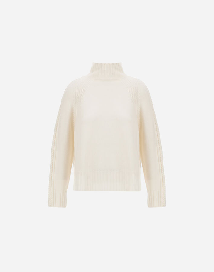 Herno RIBBED & BRAIDED MERINO WOOL JUMPER White ML000053D703051000