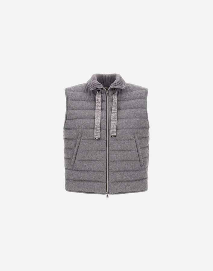 Herno RESORT VEST IN LUCENT CASHMERE WOOL Light Grey PI00145DR33444R9406