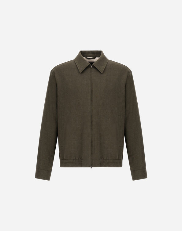 Herno SHACKET IN SLUBBING LINEN Green GI000642U17155S7780