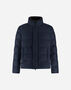 Herno BOMBER JACKET IN ARENDELLE AND FAUX FUR Navy Blue PI001019U12414Z9200