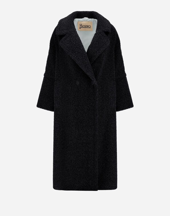 Herno COAT IN MELANGE TEDDY Black CA000583D127359300