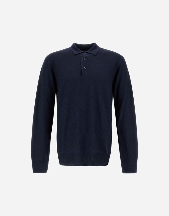 Herno POLO SHIRT IN LIGHT MERINO WOOL Navy Blue MPL00003U702719200
