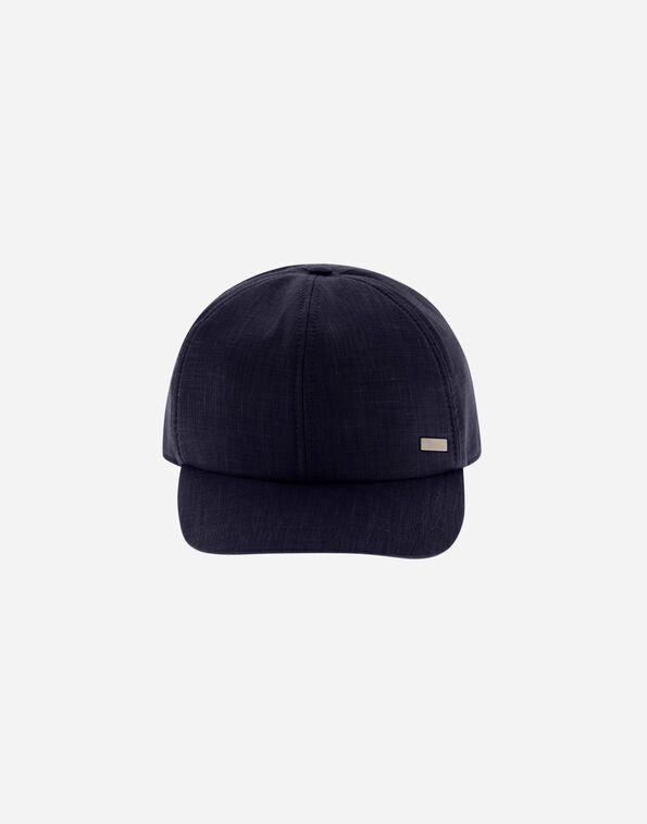 Herno BASEBALL CAP IN 2 LAYERS LINEN Navy Blue BER00050U171489200