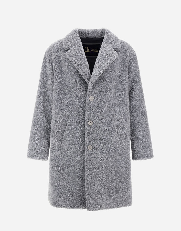 Herno MELANGE TEDDY COAT Grey CA000206U127359420