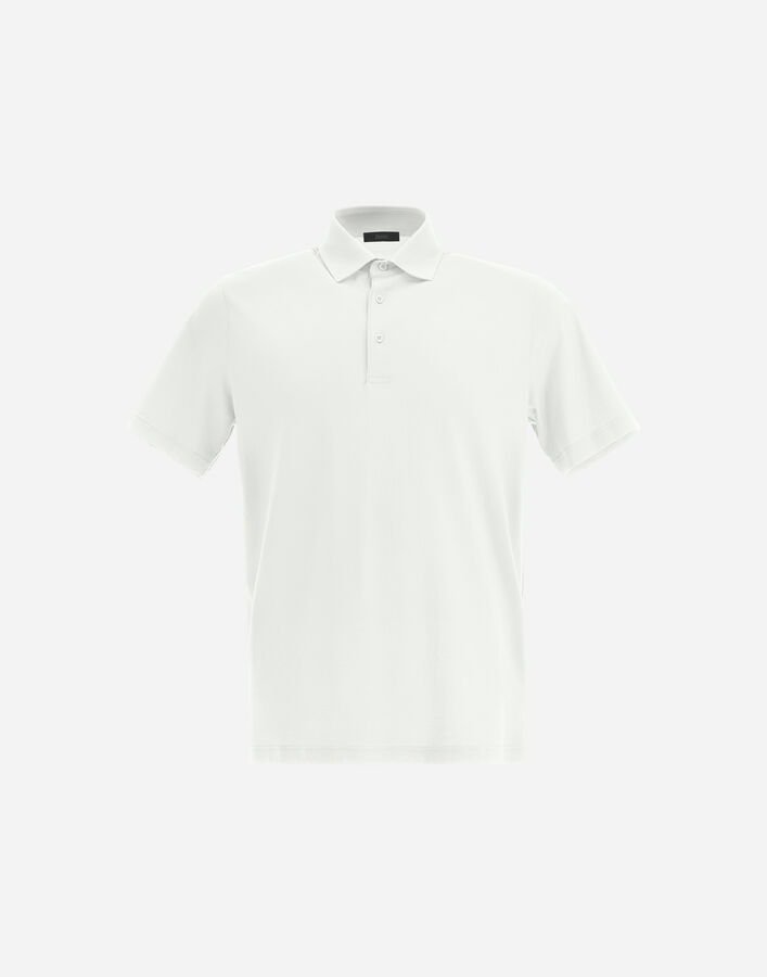 Herno JERSEY CREPE POLO SHIRT White JPL00115U520051000