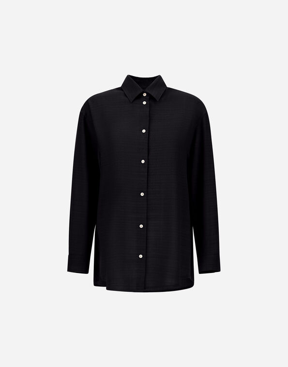 Herno SHIRT IN TEXTURED VISCOSE Black CM000039D128769300