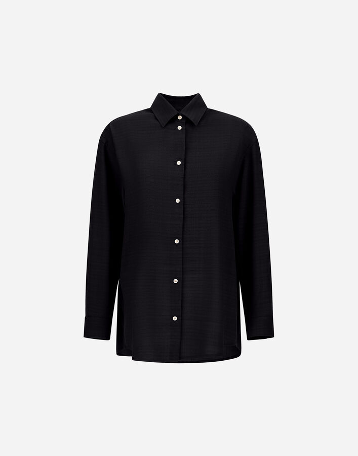 Herno SHIRT IN TEXTURED VISCOSE Black CM000039D128769300