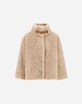 Herno CAPE IN CURLY ALTERNATIVE FUR Chantilly GI000331D124211985