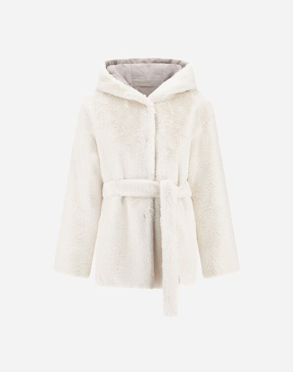 Herno REVERSIBLE PARKA IN SOFT ALTERNATIVE FUR AND CHANGING NYLON White GC0003DNW124221000