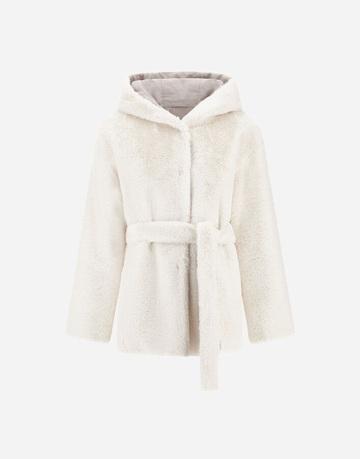 Herno REVERSIBLE PARKA IN SOFT ALTERNATIVE FUR AND CHANGING NYLON White GC0003DNW124221000