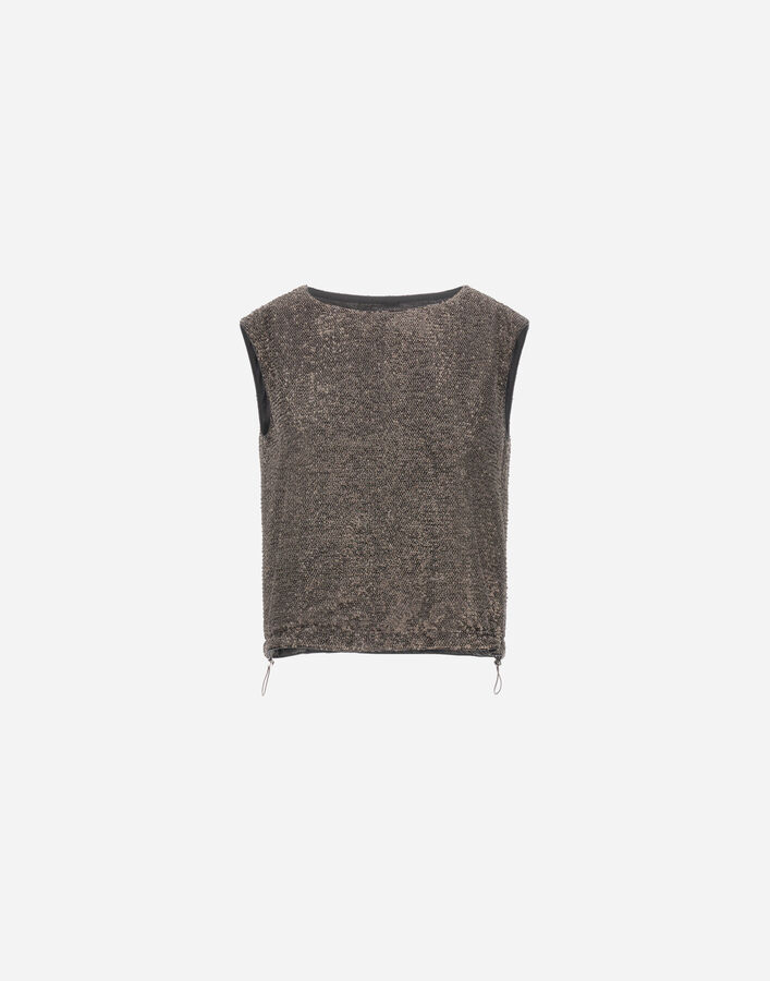 Herno RESORT TOP IN MATT SEQUINS Iron BL00017DR127419487