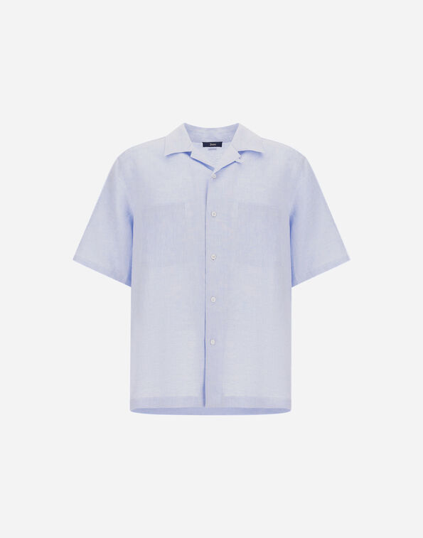 Herno SHORT-SLEEVED SHIRT IN SUMMER LINEN Sky CM000031U171589010