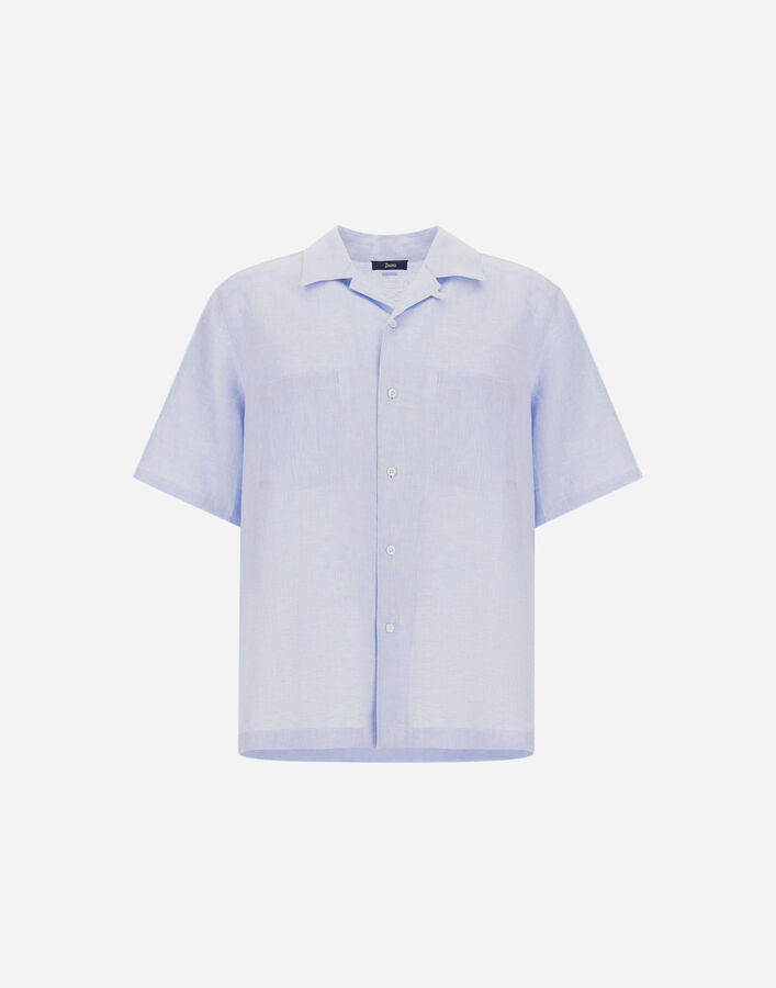 Herno SHORT-SLEEVED SHIRT IN SUMMER LINEN Sky CM000031U171589010