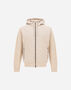 Herno RESORT COB CARDED WOOL AND SUEDE EFFECT HOODIE Chantilly/Light Blue MP00001UR702601990