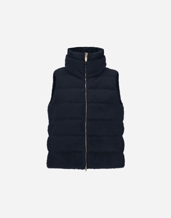 Herno VEST IN LADY ALTERNATIVE FUR AND NYLON ULTRALIGHT Navy Blue PI002122D126309200