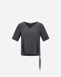 Herno RESORT T-SHIRT IN MELANGE FLANNEL Iron BL00015DR126529487