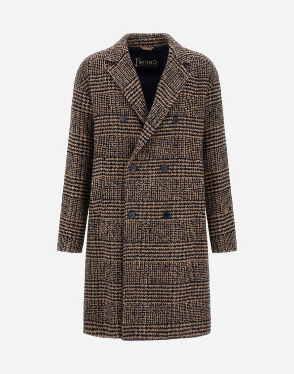 Herno PRINCE OF WALES COAT Blue/Camel CA000218U33465R2192