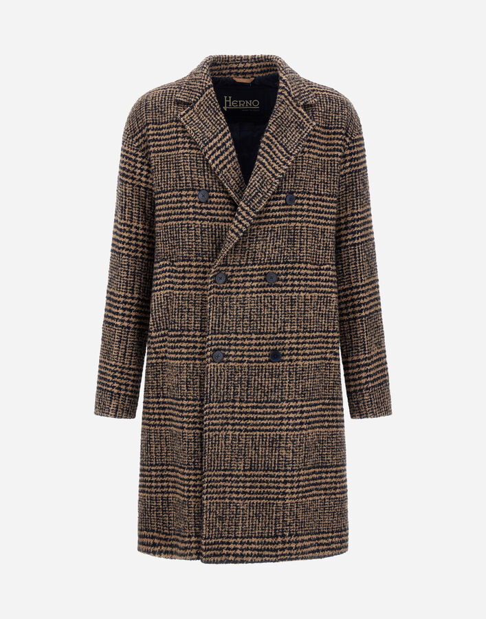 Herno PRINCE OF WALES COAT Blue/Camel CA000218U33465R2192