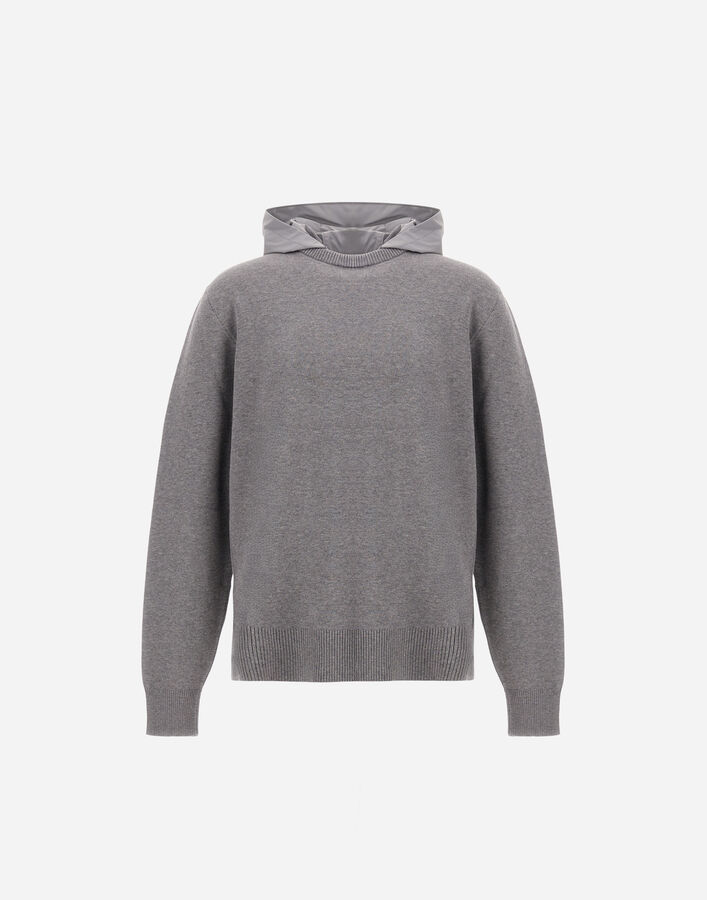 Herno RESORT DOUBLE COTTON KNIT AND TRAVEL NYLON PONENTE JUMPER Grey MG00027UR721119430