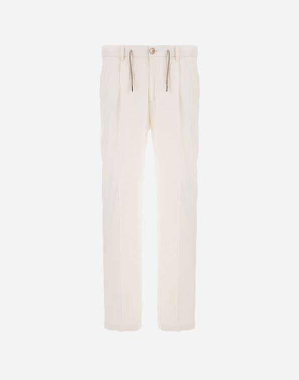 Herno RESORT TROUSERS IN CASHMERE SILK Ivory PT00037UR380871200