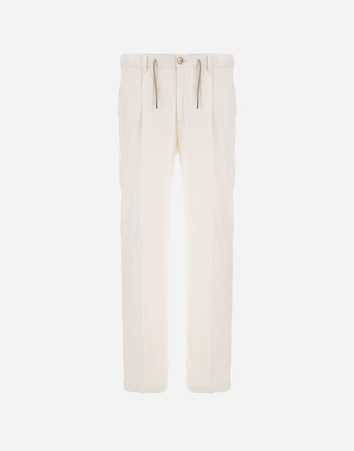 Herno RESORT TROUSERS IN CASHMERE SILK Ivory PT00037UR380871200