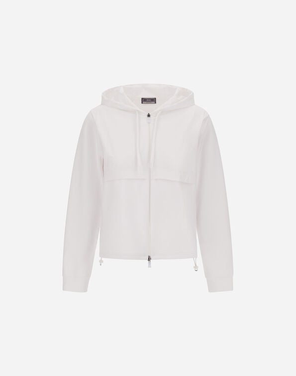Herno SWEATSHIRT IN DOUBLE FACE INTERLOCK AND NYLON MAESTRO White JC000100D560311000