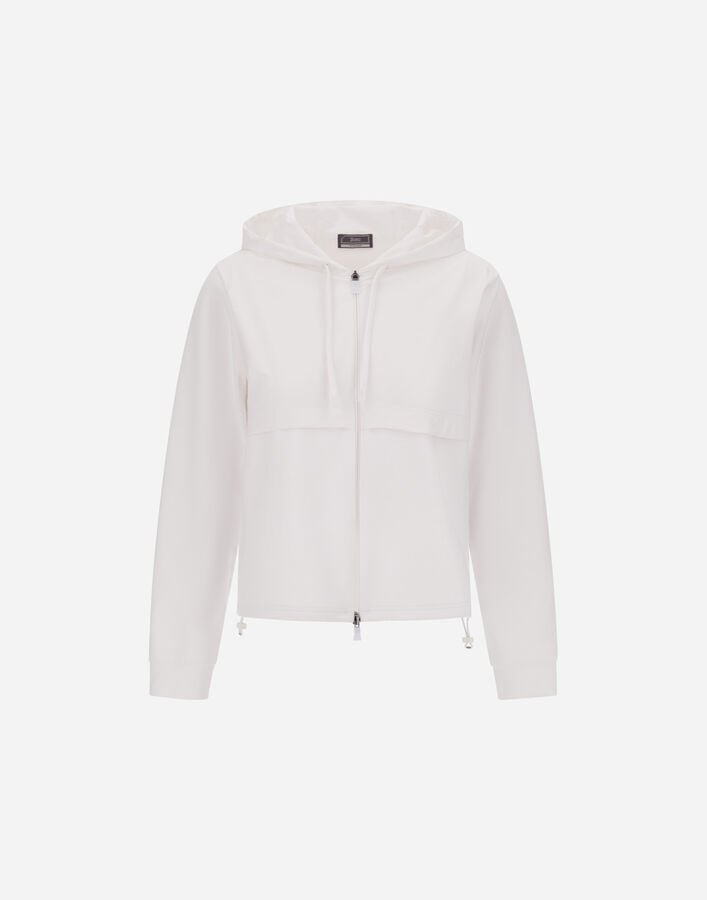 Herno SWEATSHIRT IN DOUBLE FACE INTERLOCK AND NYLON MAESTRO White JC000100D560311000