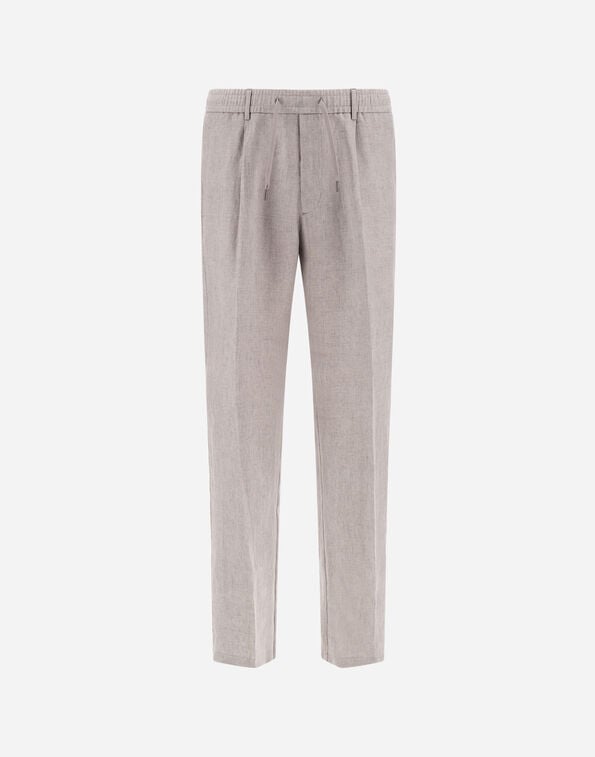 Herno RESORT TROUSERS IN NEW LINEN Chantilly PT00042UR17105Z1985