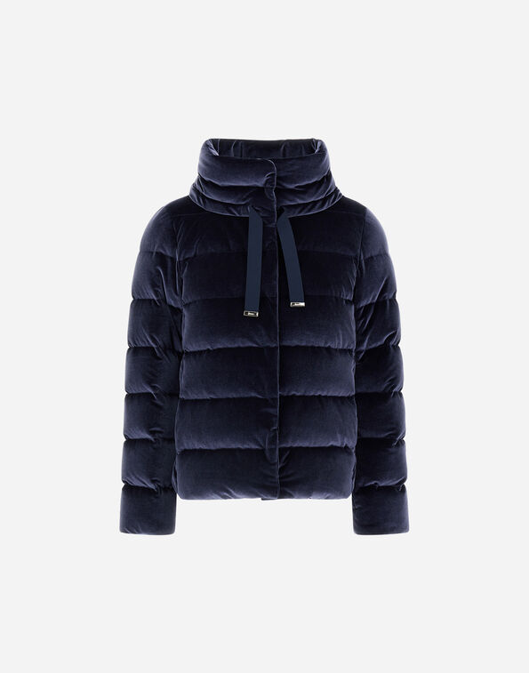 Herno JACKET IN SMOOTH VELVET Navy Blue PI002180D15020S9200