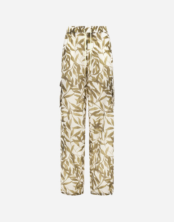 Herno TROUSERS IN PRINTED RIPSTOP AND LIGHT MESH Green/Cream PT000216D128667710