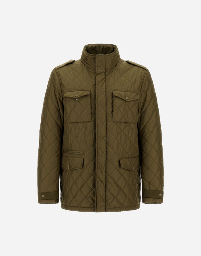 Herno FIELD JACKET IN NYLON CHAMONIX AND WAXED TECH COTTON Military FI000125U12004Z7740