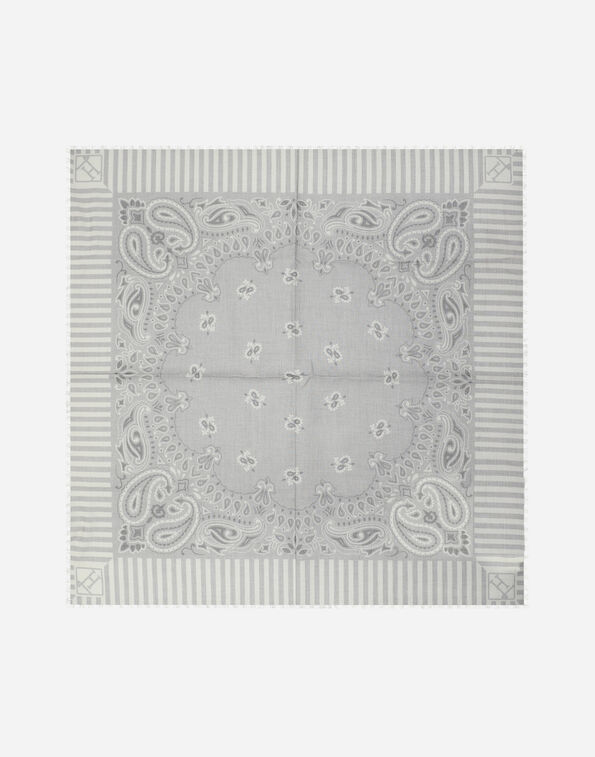 Herno SCARF IN PAISLEY PRINT COTTON Light Grey FOU00001U133259406