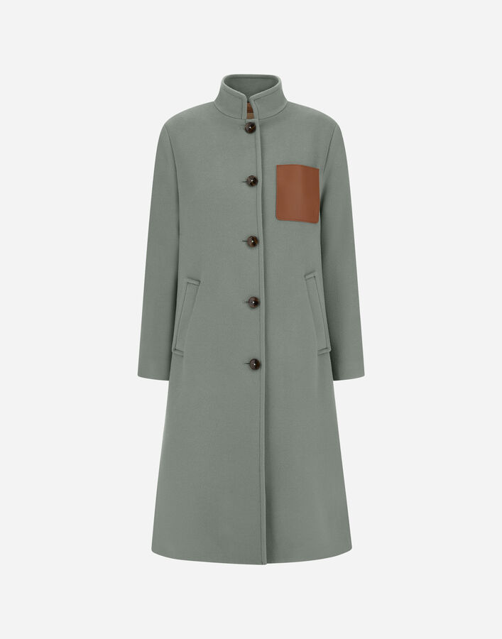 Herno LUXURY WOOL HIGH-NECK COAT Sage GC000506D333137206