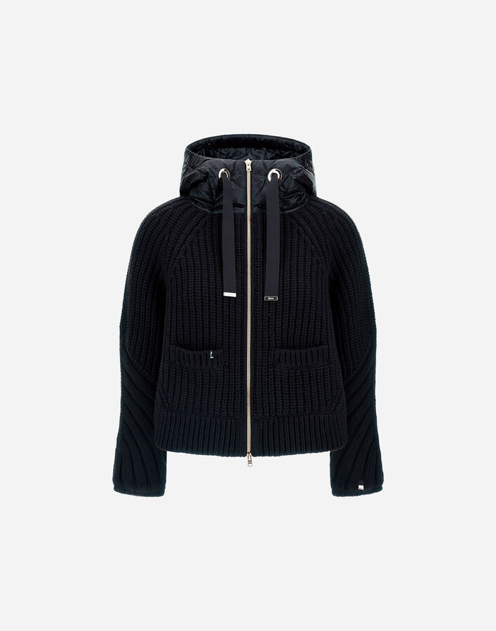 Herno CARDIGAN IN COB STITCH WOOL AND NYLON ULTRALIGHT Navy Blue MP000150D700169200