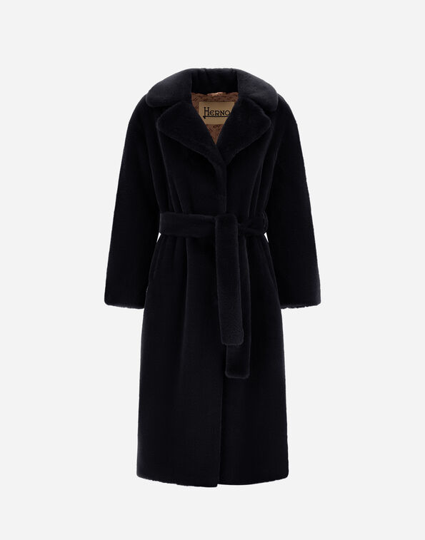 Herno COAT IN SOFT ALTERNATIVE FUR Black CA000586D124229300