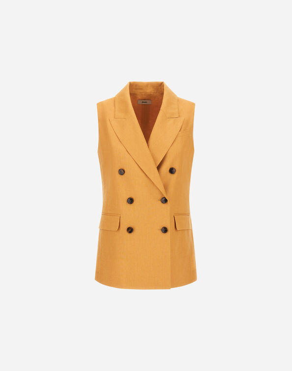 Herno VEST IN PURE LINEN Mustard GA000320D171573820