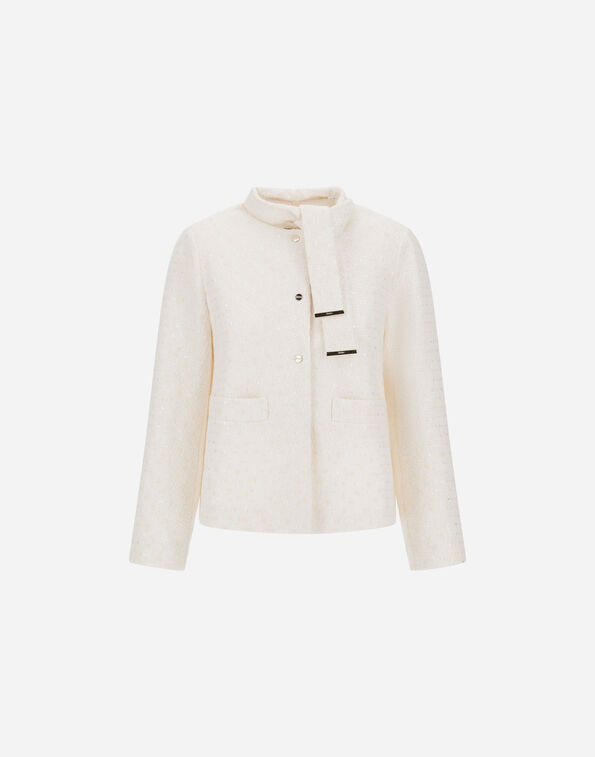 Herno JACKET IN 3D TWEED Ivory GA000323D132891200