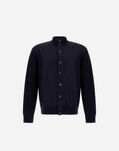 Herno RESORT CASHMERE COTTON KNIT AND FELTED WOOL CARDIGAN Dark Blue MC00041UR721089290