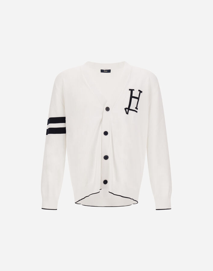 Herno CARDIGAN IN H' LOGO COTTON White MC000211U721401000