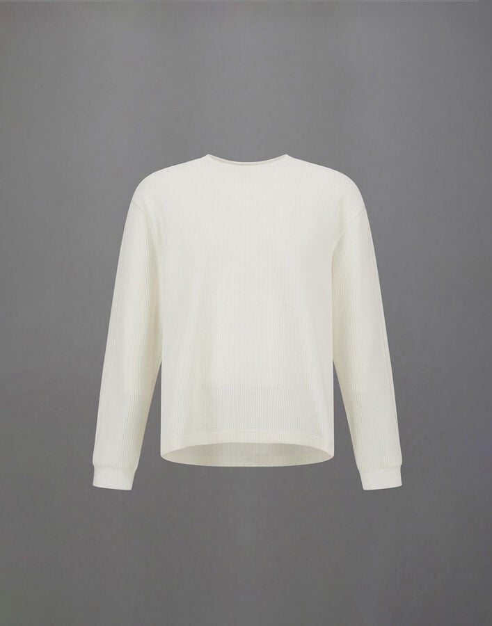 Herno LAMINAR WAFFLE JERSEY SWEATSHIRT White/Silver JG00062UL560331001